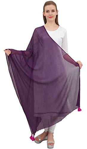 Phagun collo Wrap chiffon nappa Estate Dupatta Donne lungo Stole Sciarpe-Viola