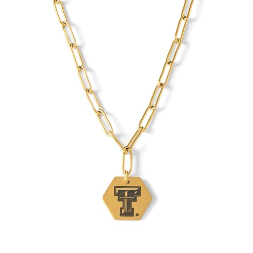 Sorority Shop Texas Tech University Paperclip Necklace - Paperclip Chain Necklace for Women, 18K Gold Paperclip Chain Necklace, Perfect University Gift, Tarnish-Proof - Main Image
