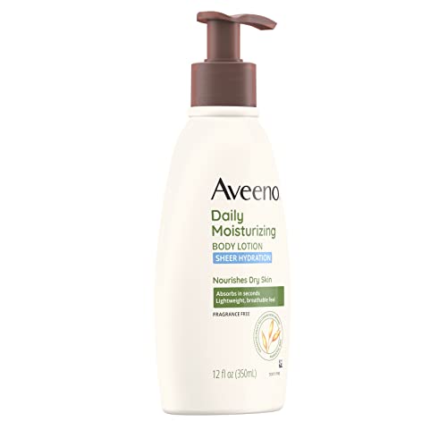 Aveeno Sheer Hydration Daily Moisturizing Fragrance-Free Lotion with Nourishing Prebiotic Oat, Fast-Absorbing Body Moisturizer for Dry Skin with Lightweight, Breathable Feel, 12 fl. oz (Pack of 2) - image 4