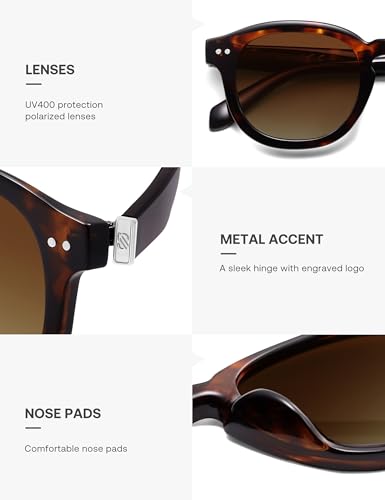 Image of SOJOS Retro Vintage Polarized Sunglasses for Women Men, Classic Square Panto Shades SJ2626