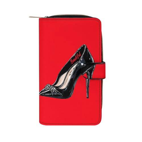 Portefeuille long cuir femme avec porte-carte ID et fermeture éclair monnaie