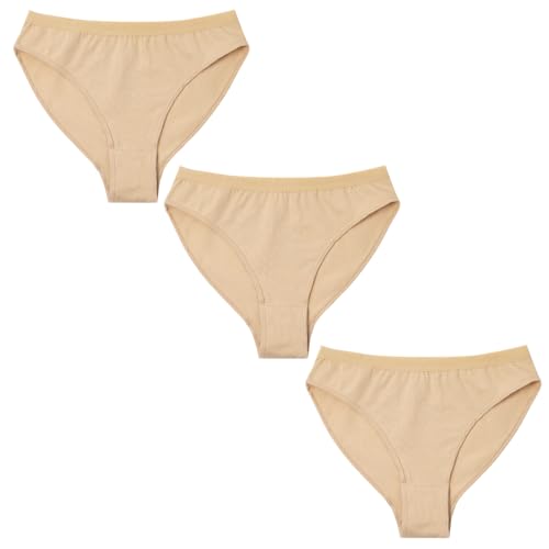 KUKOME Ballet Dance Underwear High Cut Cotton Dance Briefs Shorts for Women Girls 3 packs Gymnastic Short Pants