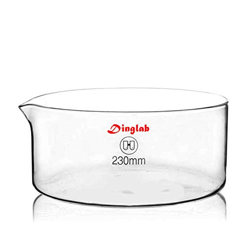 Dinglab,230mm X 100mm,Glass Crystallizing Dish,OD230mm,Height 100mm,Lab