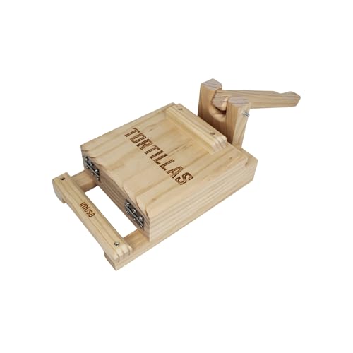 Image of IMUSA 7.5 inch Pine Wood Tortilla Press - Authentic Mexican Tortilla Maker & Roti Maker for Homemade Tortillas, Quesadillas, Arepas & More