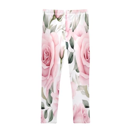 Toddler Girls Leggings Printed Yoga Pants Leggings Bloom Pink Rose for Kids2
