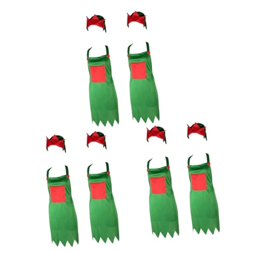 Alipis 6 Juegos Conjunto de delantal de elfo delantal halloween delantal cocinero delantal de barbacoa delantal para hornear delantal de tareas domésticas delantal casero con gorra