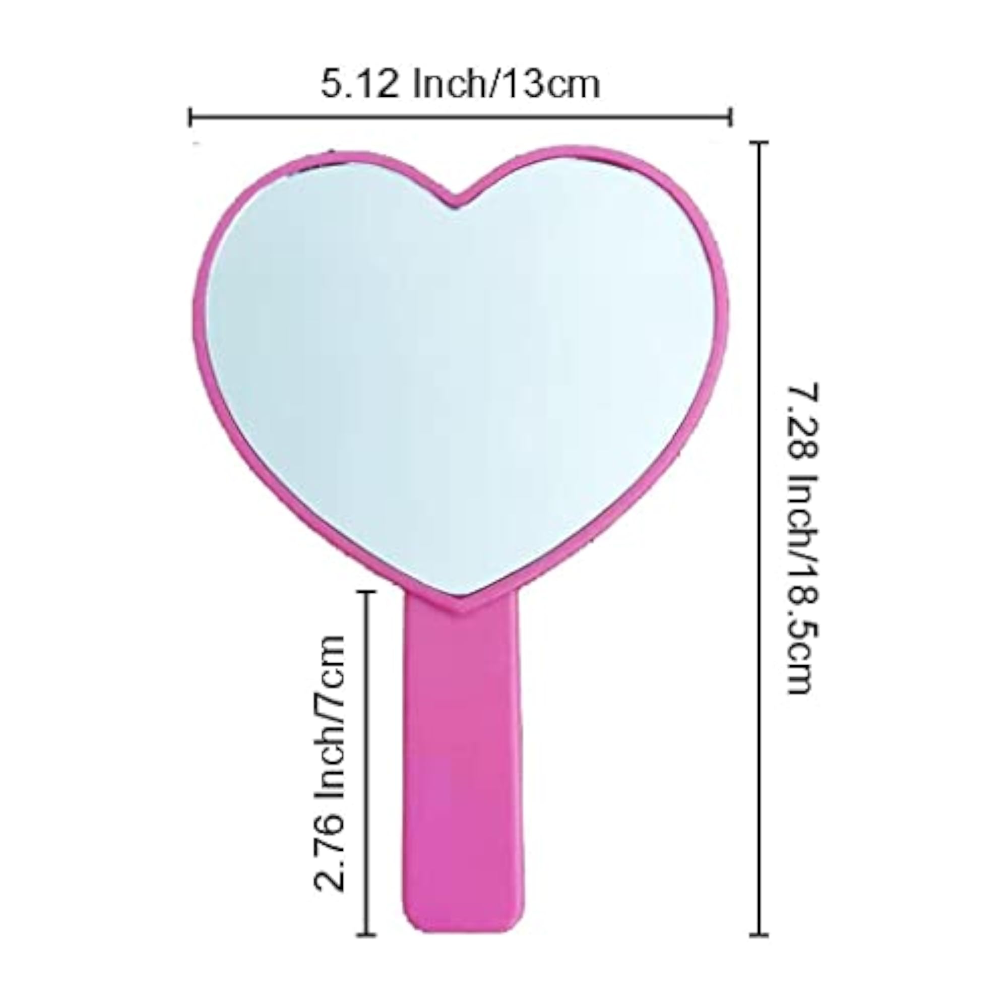 HEAVENGLOW Cute Heart Shaped Mirror, Pink Design