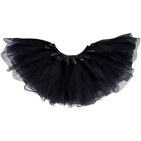 Tutu Skirts for Girls, Classic Black Ballet Dance Skirts for Girls 2-8 Years, 3 Layers BTutu Skirts for Birthday Party Holiday Party Dress Up Costume Cover