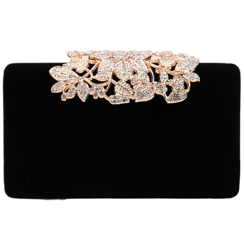 Sac de soirée pour femmes avec feuille cristal pochette de mariage et fête formelle