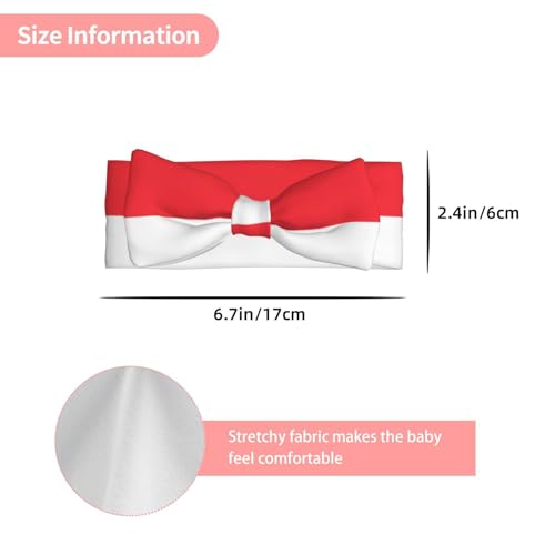 Indonesian flag Baby Bow Headband. Comfortable baby headband, suitable for daily wear and photo props.3