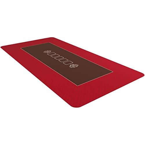 Bullets Playing Cards Profi Pokermatte Rot in 160 x 80cm für den eigenen Pokertisch - Deluxe Pokertuch – Pokerteppich – Pokertischauflage