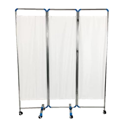 Mobile Medical Privacy Screen,6ft High Portable Bed Partition,3 4 5 6Panels Room Protective Screens with Wheels for Hospitals Beauty Salon Office (Color : White, Size : 3-Panel)