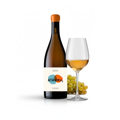 Vino Naranja, Uva Blanca Merseguera, Macabeo, Vino Seco, Aroma Afrutado, 750ml, Pescado Carne Marisco Queso, Agricultura Biodinámica, Eco, Vegano, Crianza Damajuanas, D.O. Valencia 2023, ATÁVIKO2