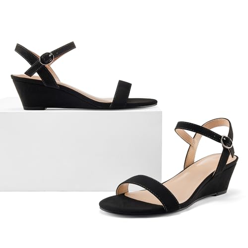 mysoft Women's Wedge Sandals 2 Inch Low Heel Open Toe Ankle Strap Summer Wedding Party Dress Shoes3
