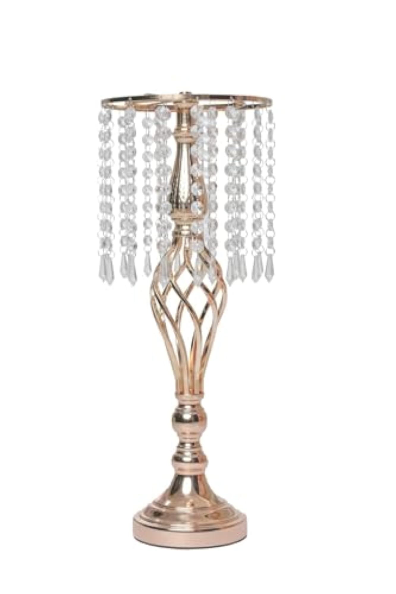 Metal Base with Hanging Crystal Beads for Decoration