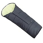 BAMBINIWELT Winterfußsack Fußsack für Kinderwagen, Buggy oder Schlitten, in Mumienform, aus Wolle, Größe anpassbar, MUMIE UNI (dunkelgrau)