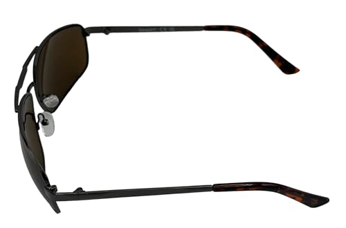 Timberland Sunglass Mens Gun/Metal Rectangle Aviator Brown Lens TB7208 8E4
