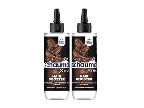 SCHAUMA XTRA Hair Booster Tonic (2 x 200 ml), Hair Tonic ayuda a prevenir la caída del cabello, tónico para el cuero cabelludo con cafeína activa la raíz del cabello en cabellos débiles y delgados