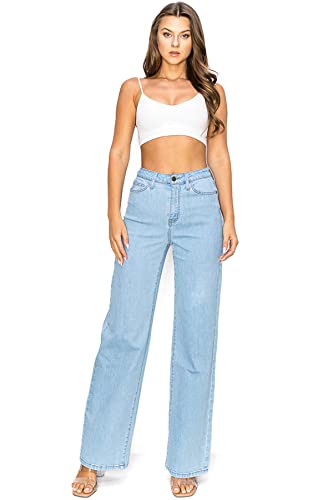 Machine Jeans Women's Juniors High Waist Wide-Leg Jeans3