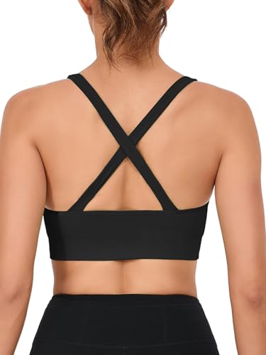 Image of RUNNING GIRL Sports Bras for Women,Seamless Strappy Sports Bra High Support Crisscross Back with Removable Pads