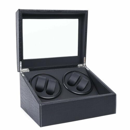Automatische Uhrenbeweger Box, 4+6 Beweger Uhrenbox Automatikuhren Watch Winder Crocodile Pattern 30.5 * 23.5 * 18cm