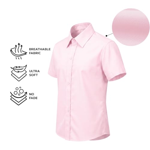 Image of Lilax Boys Classic Short Sleeve Button Down Casual Solid Dress Shirt