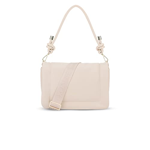 Expatrié Sac à Bandoulière Femmes Beige - Zoe Medium - Sac à Main Stylé en Cuir Végétal pour Dames - Sacs Porté Croisé Elégant pour les Loisirs, les...