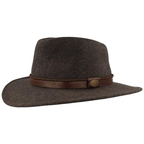 Chapeau en feutre 100% laine avec garniture cuir style outdoor élégant