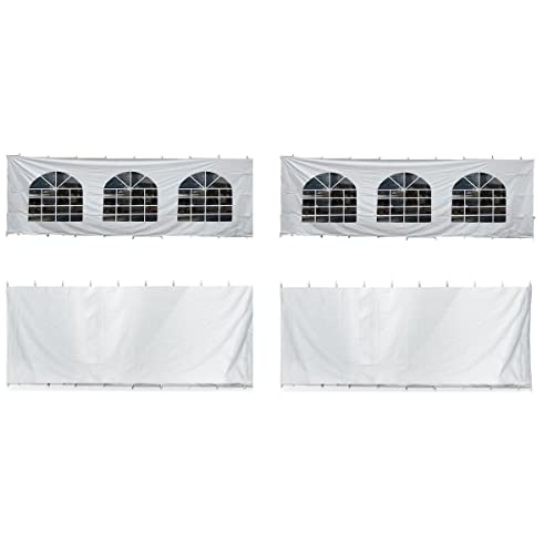 TentandTable 30' x 30' Premium Blockout Sidewall Kit for Commercial Outdoor High Peak Frame Party & Pop Up Canopy Tents with 8 Foot Tall Legs, 16 oz PVC White Vinyl, Wall Only, Tent Not Included