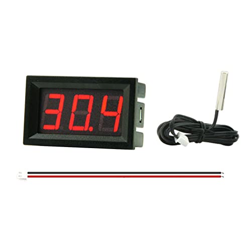 Termómetro digital de alta precisión 50 ℃ 120 ℃ con pantalla individual 4 – 30 V con sonda de metal de 100 cm para sensor de temperatura interior del coche