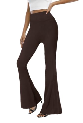 Image of WSPLYSPJY Women's Print Stretch Bell Bottom Flare Palazzo Pants Trousers
