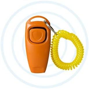 AHERO 2 in 1 Dog Whistle&Clicker, Dog Training Tool Make Dogs Come to You,Stop Barking,Behavior Aids(Orange)