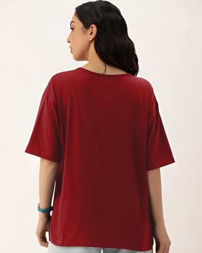 Image of AUSK Oversized T-Shirts || Printed Half Sleeve Tshirt for Womens