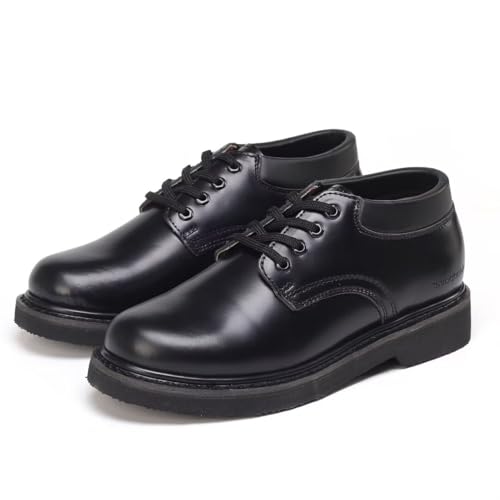 Black 4" Work Shoes Men's Leather Dress Oxford Shoes Classic Lace Up Formal Shoes for Construction and Casual4