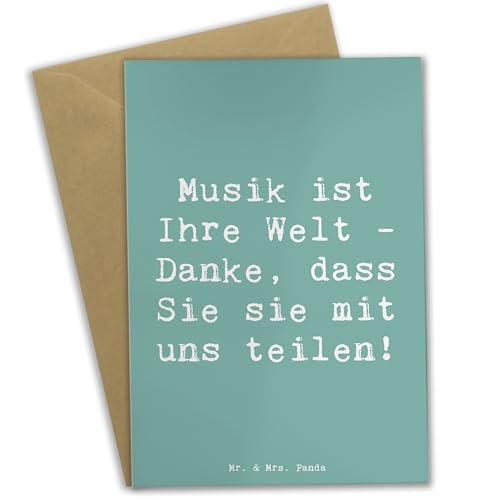 Mr. & Mrs. Panda Grußkarte Spruch Musiklehrer Danke - Geschenk, Dankbarkeit, Klappkarte, Aufmerksamkeit, musikalische Leidenschaft, hochzeitskarten, osterkarten, einladungskarten, sagen, handgefertigt