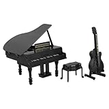Utilisation polyvalente : ces mini-instruments de musique peuvent servir d’objets décoratifs ou d’accessoires pour créer une ambiance musicale dans votre maison de poupée (mini-guitare, piano de maison de poupée)