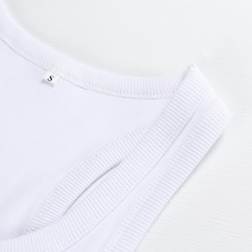 GEMBERA Women Sleeveless Scoop Neck Racerback Ribbed Knit Fitted Teen Basic Crop Tank Top Shirt4