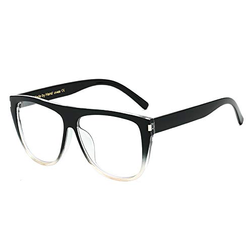HYJ Gafas, Retro de Gran tamaño Marco Cuadrado clásico de la Moda Anti-Gafas de luz Azul con Lentes claras para Hombres y Mujeres,C8