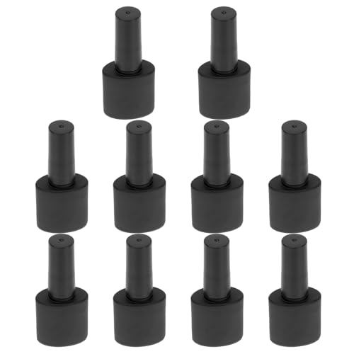 Beavorty Botellas de Esmalte de Uñas Vacías 10ml Negras Mate Tapa y Pincel, Frascos Reutilizables para Gel Uñas, Herramienta Portátil para Manicura y Decoración Profesional