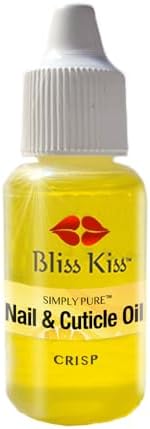 Bliss Kiss Simply Pure Nail and Cuticle Oil Dropper, Crisp Scent, 0.5 oz