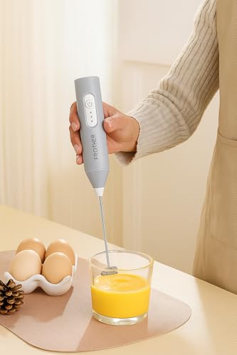 Image of NIbbler Supreme 3-Speed Rechargeable Milk Frother for Coffee | Electric Whisk Mixer | Stainless Steel, Stand-Up Design