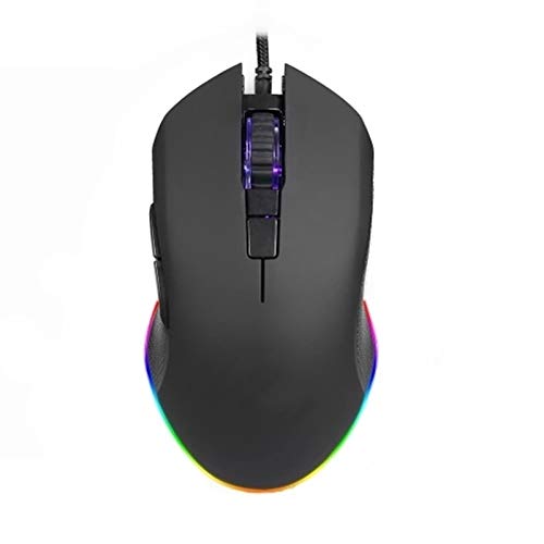 ChengBeautiful Souris USB Filaire Souris Gaming Mouse 3200dpi 6 Boutons Optique Gaming Mouse Souris Ergonomique avec la lumière colorée de Respiration (Couleur : Black, Size : One Size) Cover