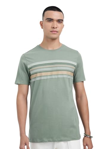 Image of 7 Alt by Pantaloons Men's 100% Cotton T-Shirt | Slim Fit | Round Neck | Half Sleeve