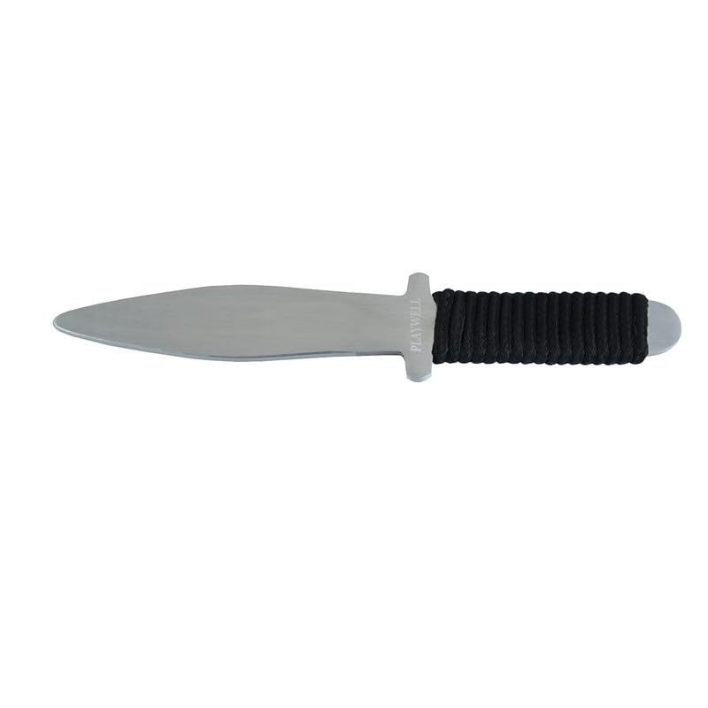 Playwell Blunt Metal Training Knife No.1 | Realistic Practice Tool with Roped Grip | Safe Martial Arts Training Knife for Kata, Forms & Demonstration Use