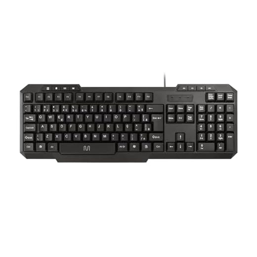 Teclado Com Fio Slim Multimídia Cabo de 130cm Resistente Água Conexão USB Preto - TC206