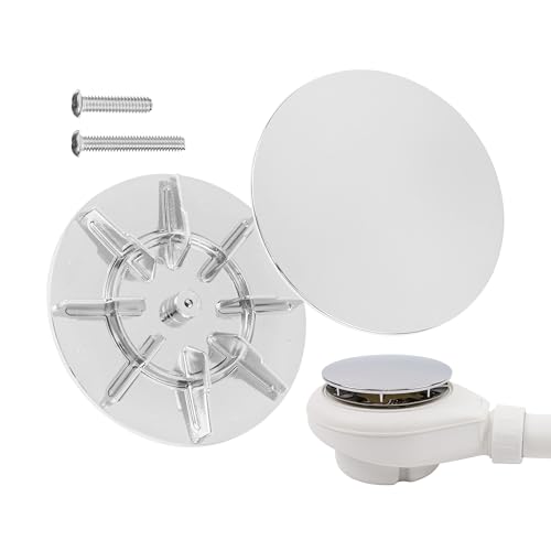 Abdeckhaube für Duschabfluss Ø 115 mm passend für viele Abflussgarnituren in Dusche Badewanne mit M4x18 und M4x25 Schraube Duschablauf Deckel Abdeckung Dusche Ablauf verchromtes ABS Haube