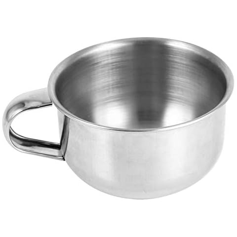 FILFEEL Shaving Soap Mug Bowl, New Stainless Steel Metal Cup Shaver Cleansing Foam Tool For Man Cover