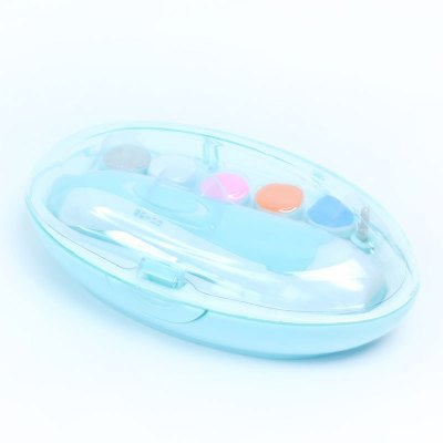 Miniatura 4 de FairOnly - Set de cortaúñas eléctrico para bebé, para cuidado de los dedos, color azul claro