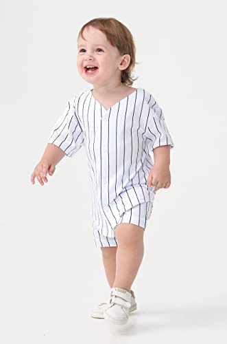 Image of Yuji Itadori Toddler Boys Baseball Pants Set Striped Sport Shorts Set Kids Button Down Shirts Elastic Waist Pants