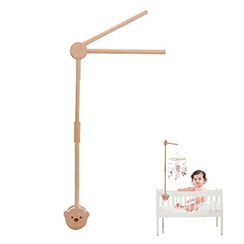 Promise Babe Baby Mobile Halterung Holz Bär Design, Babybett Wickeltisch DIY Mobile Halterung Höhenverstellbar Laufstall Baby Mobile Halter Gestell Stange für Aufhängung Spieluhr Windspiel Bettglocke – Bild 3
